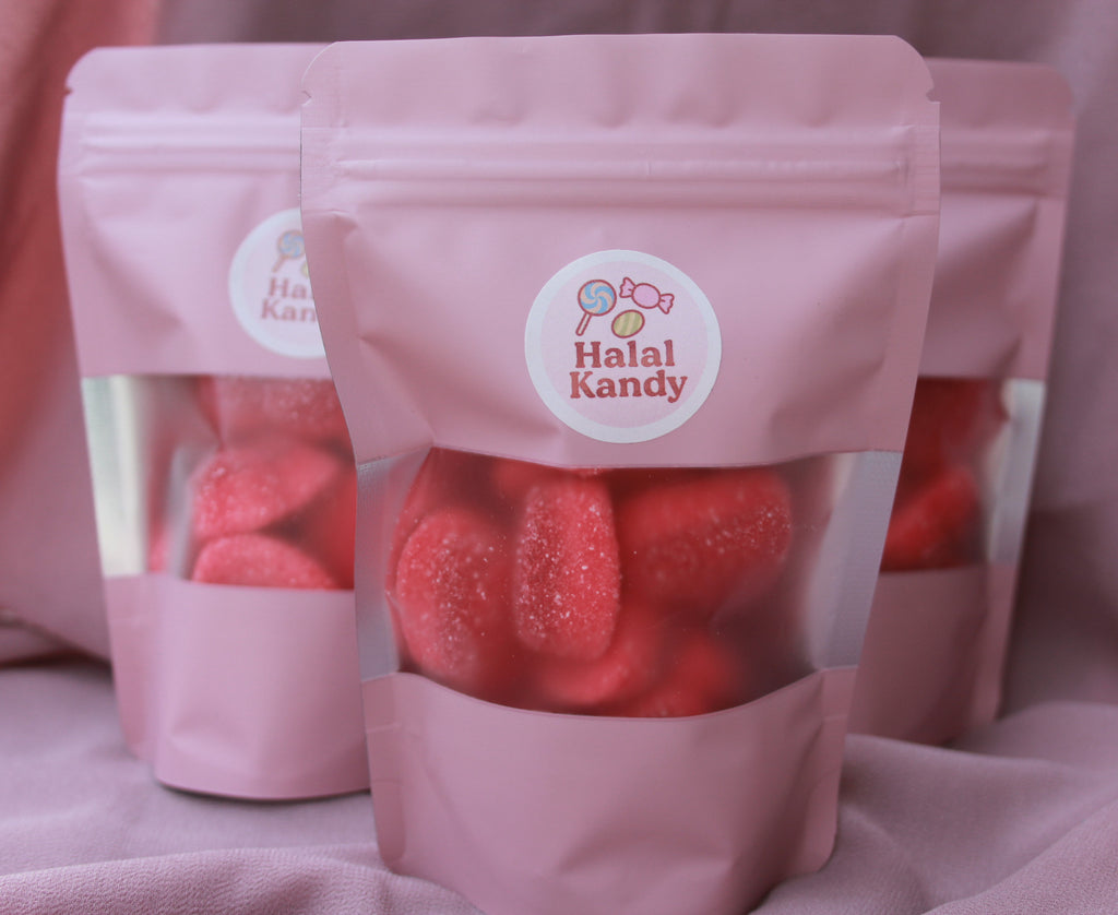 Cœur rouge fourré acide fraise